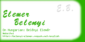 elemer belenyi business card